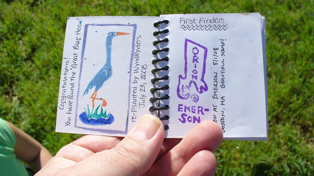 Letterboxing book from a Letterbox, by Flickr user Kevin McGee (CC BY-SA 2.0)
