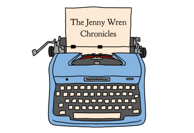 The Jenny Wren Chronicles logo transparent rectangle
