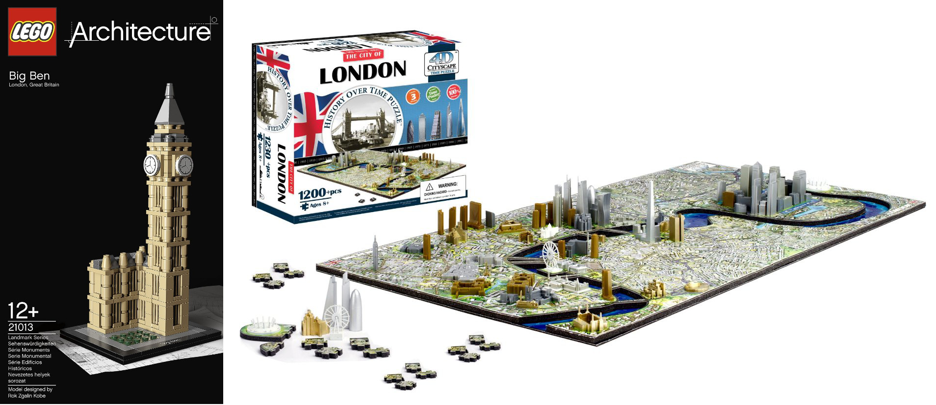Image: Cityscape (left) and Lego (right)
