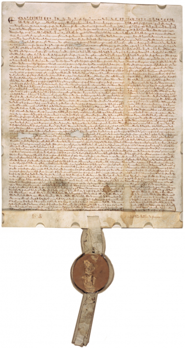 The Magna Carta. Image is in the public domain because its copyright expired.