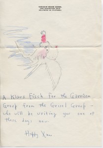 A Christmas note from Dr. Seuss himself. Photo: Jenny Bristol